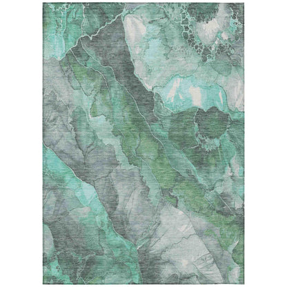 Addison Rugs Naelien Teal Washable Indoor-Outdoor Rug