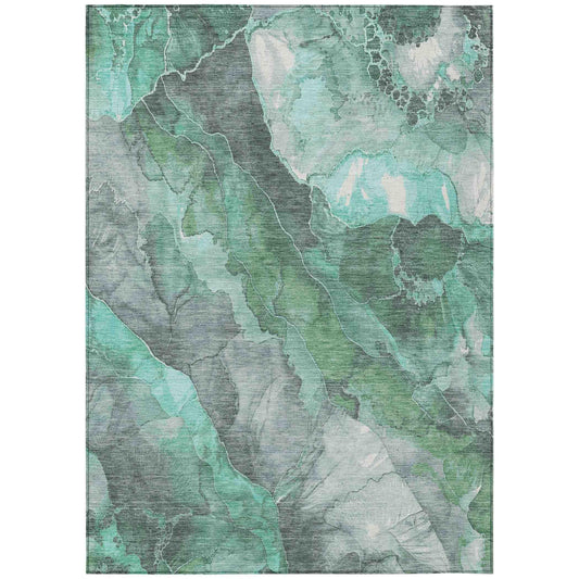 Addison Rugs Naelien Teal Washable Indoor-Outdoor Rug