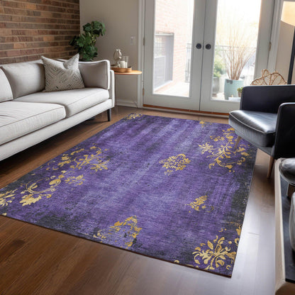 Addison Rugs Naelion Purple Washable Indoor-Outdoor Rug