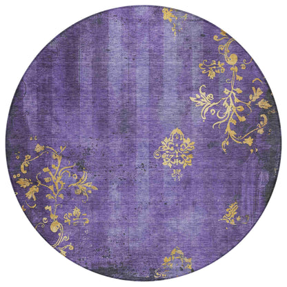Addison Rugs Naelion Purple Washable Indoor-Outdoor Rug