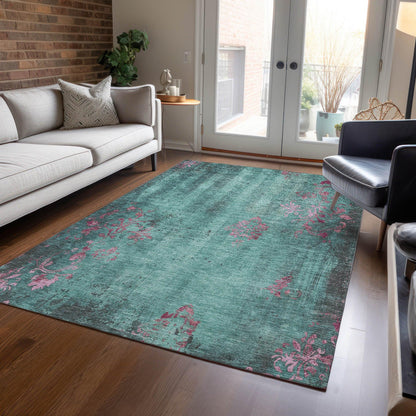Addison Rugs Naelion Seafoam Washable Indoor-Outdoor Rug