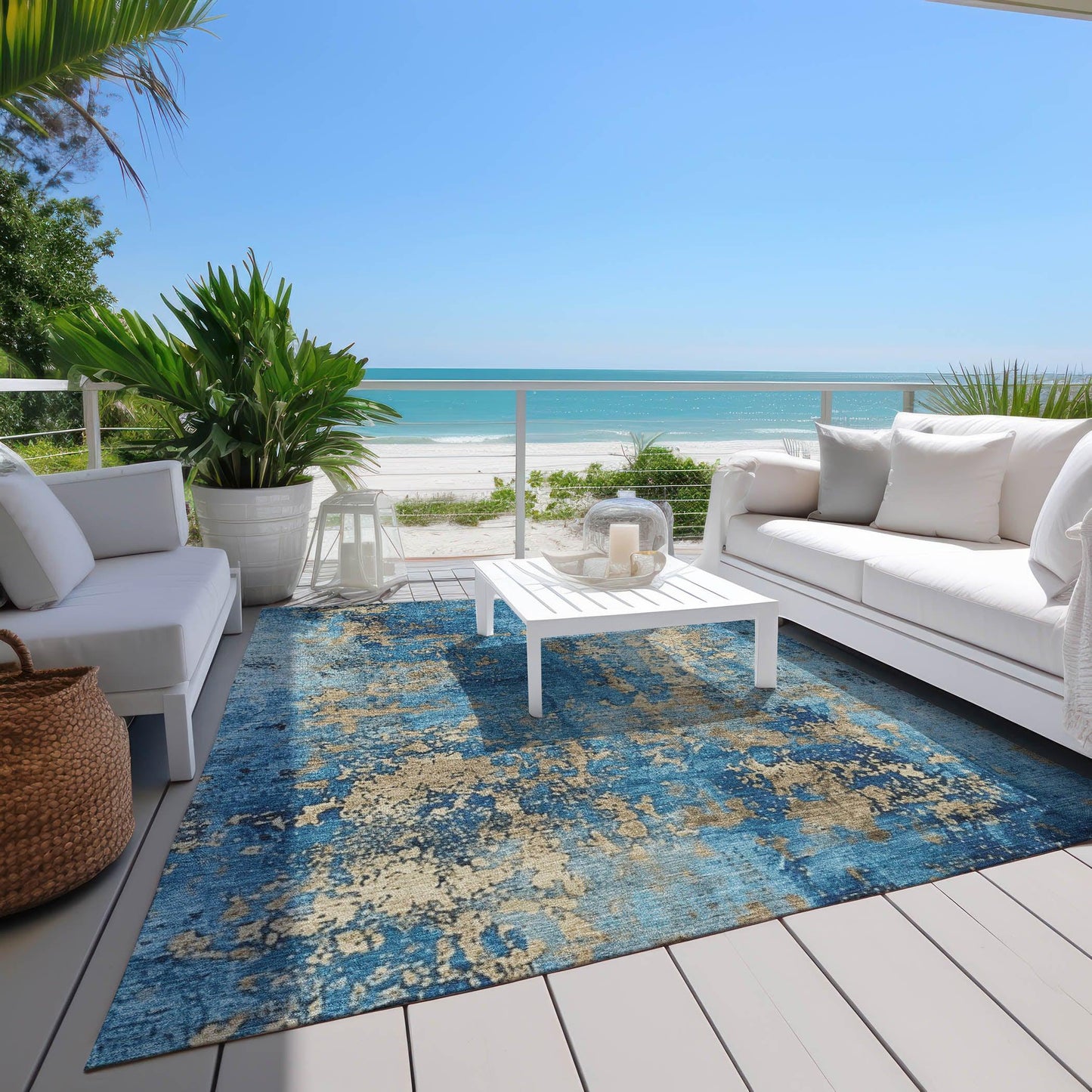 Addison Rugs Naelira Blue Washable Indoor-Outdoor Rug