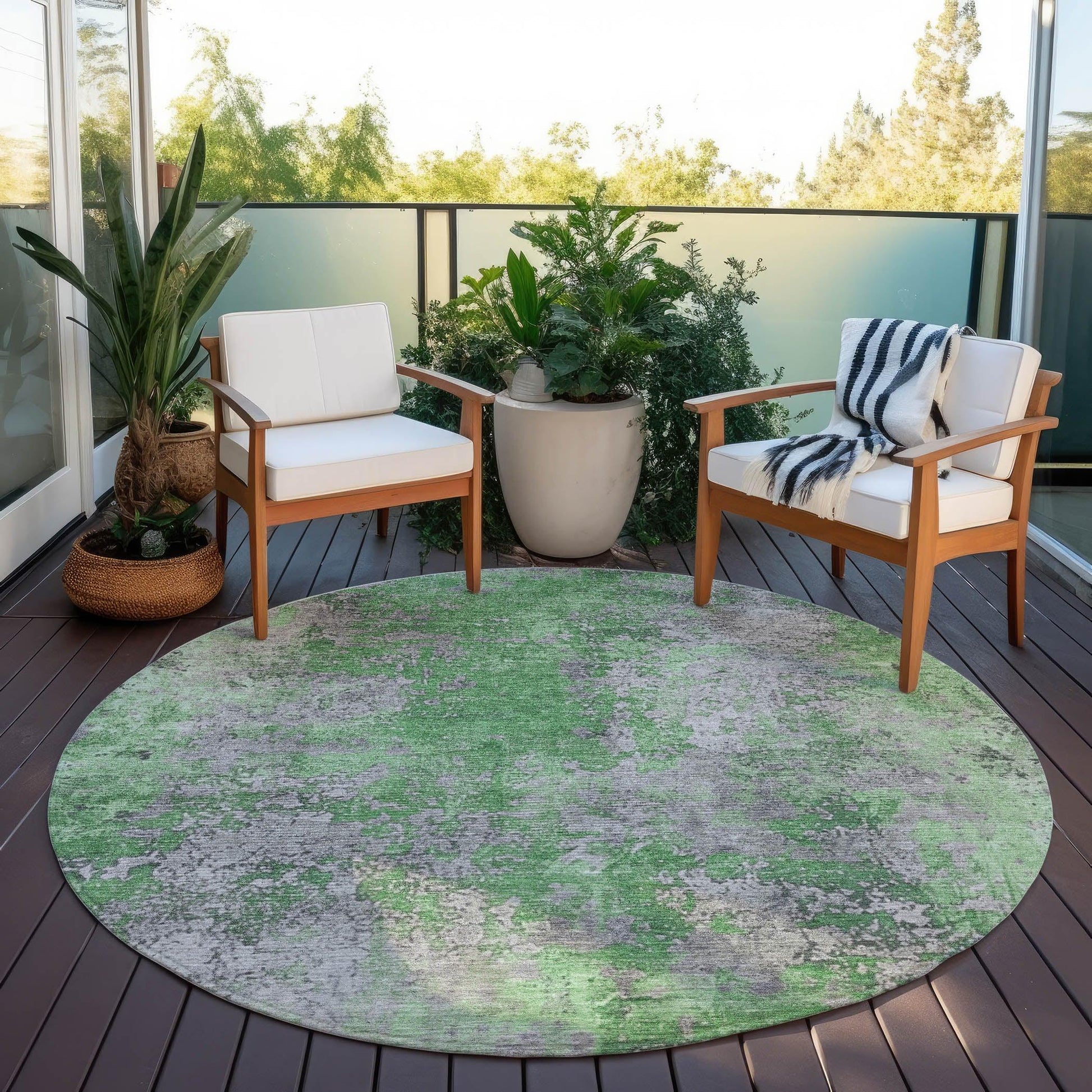Addison Rugs Naelira Green Washable Indoor-Outdoor Rug