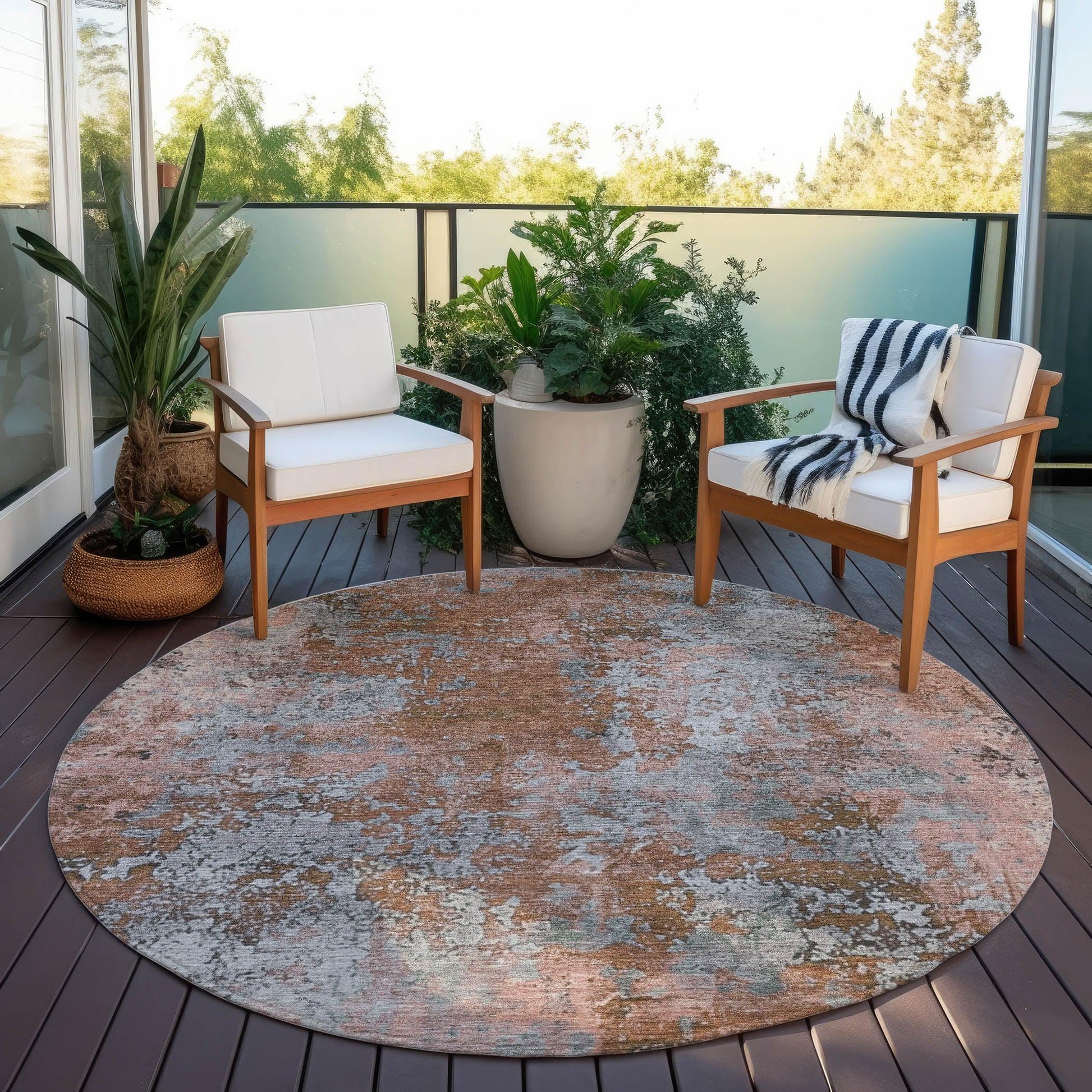 Addison Rugs Naelira Orange Washable Indoor-Outdoor Rug