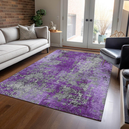 Addison Rugs Naelira Purple Washable Indoor-Outdoor Rug