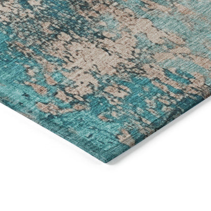 Addison Rugs Naelira Teal Washable Indoor-Outdoor Rug