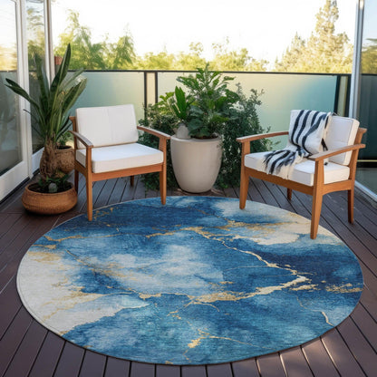 Addison Rugs Naelius Blue Washable Indoor-Outdoor Rug