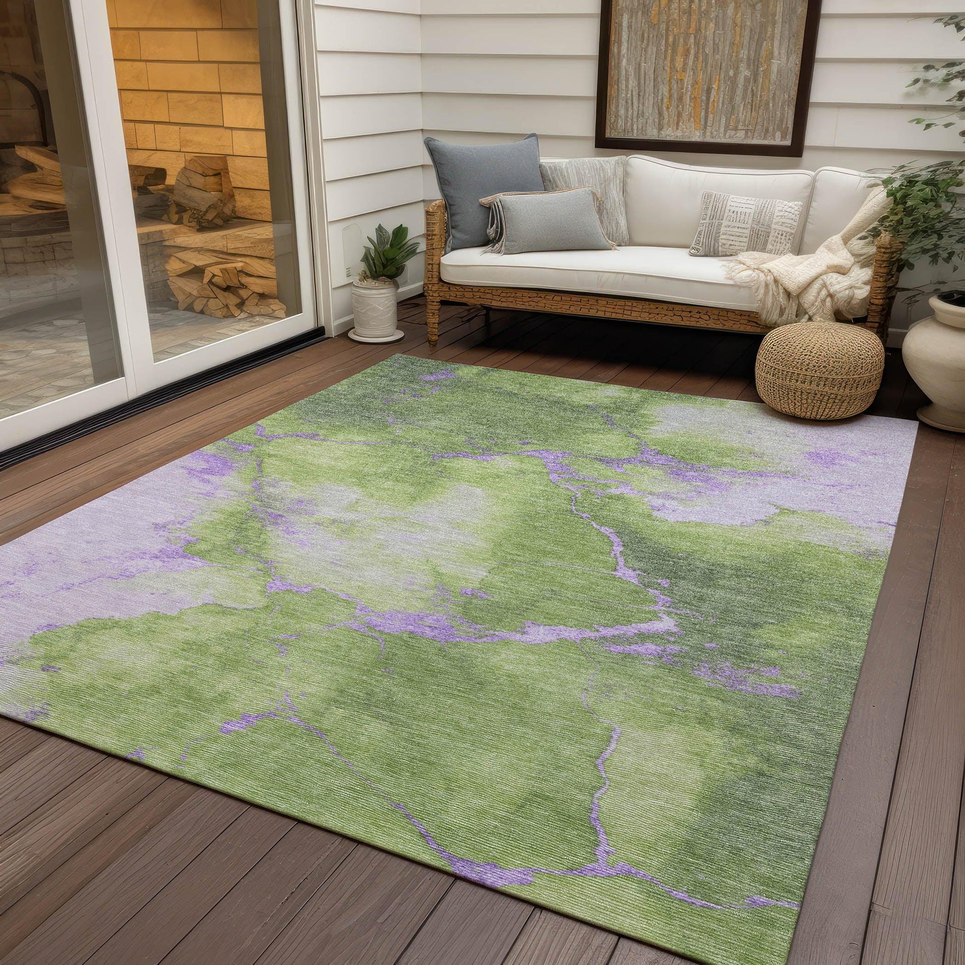 Addison Rugs Naelius Green Washable Indoor-Outdoor Rug