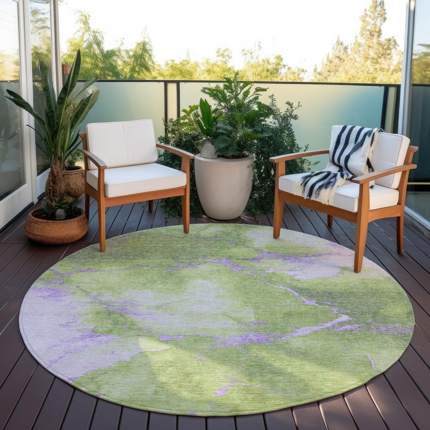 Addison Rugs Naelius Green Washable Indoor-Outdoor Rug