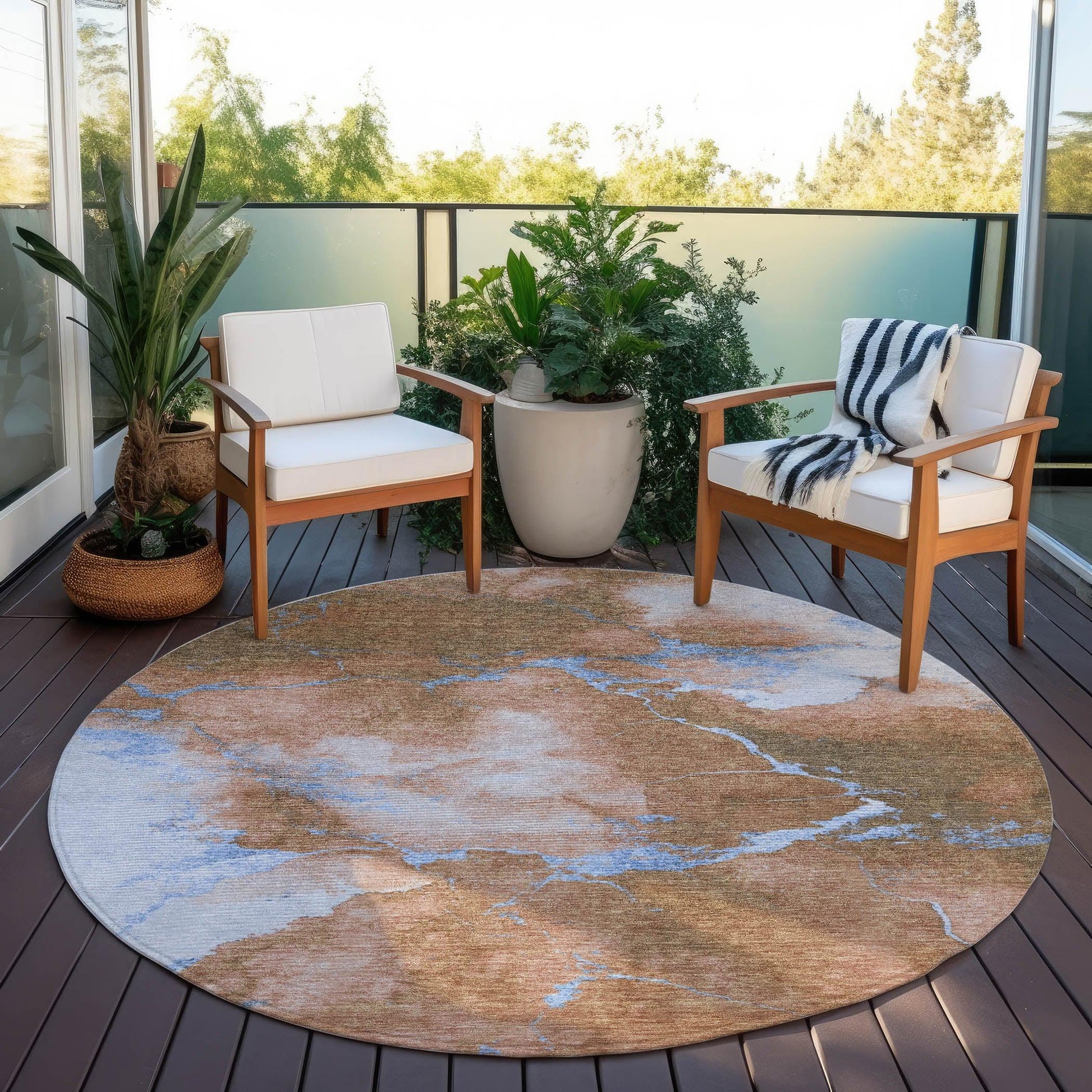 Addison Rugs Naelius Orange Washable Indoor-Outdoor Rug