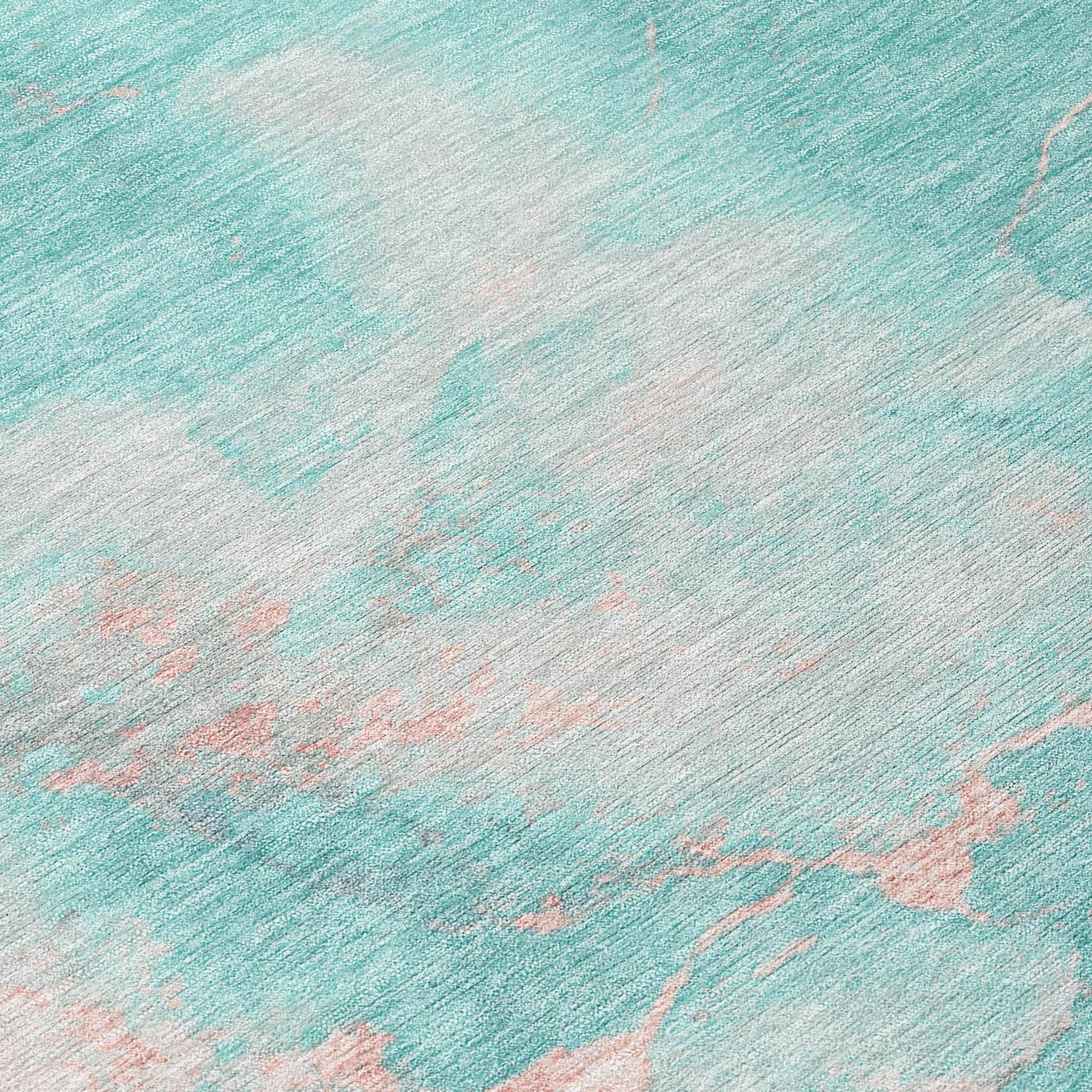 Addison Rugs Naelius Teal Washable Indoor-Outdoor Rug