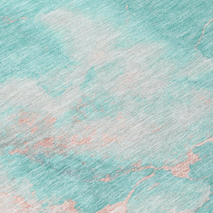Addison Rugs Naelius Teal Washable Indoor-Outdoor Rug