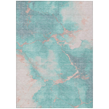 Addison Rugs Naelius Teal Washable Indoor-Outdoor Rug