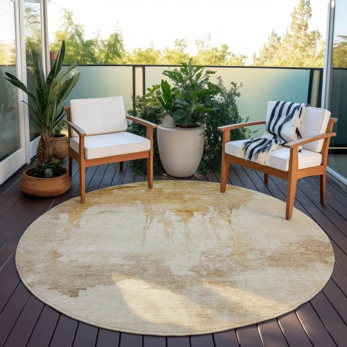 Addison Rugs Naelon Gold Washable Indoor-Outdoor Rug
