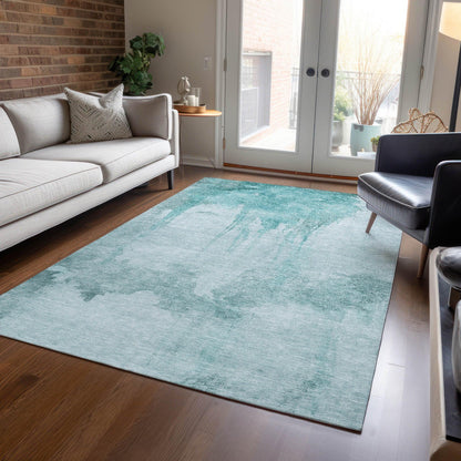 Addison Rugs Naelon Teal Washable Indoor-Outdoor Rug