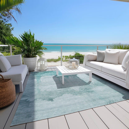 Addison Rugs Naelon Teal Washable Indoor-Outdoor Rug