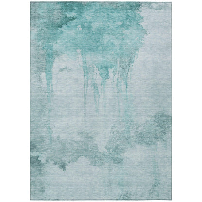 Addison Rugs Naelon Teal Washable Indoor-Outdoor Rug