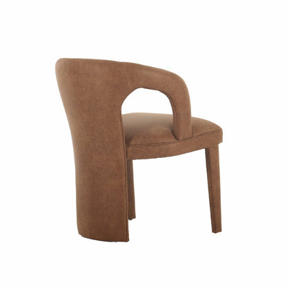 LH Home Naomi PU Brown Leather Dining Chair