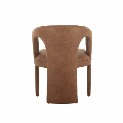 LH Home Naomi PU Brown Leather Dining Chair