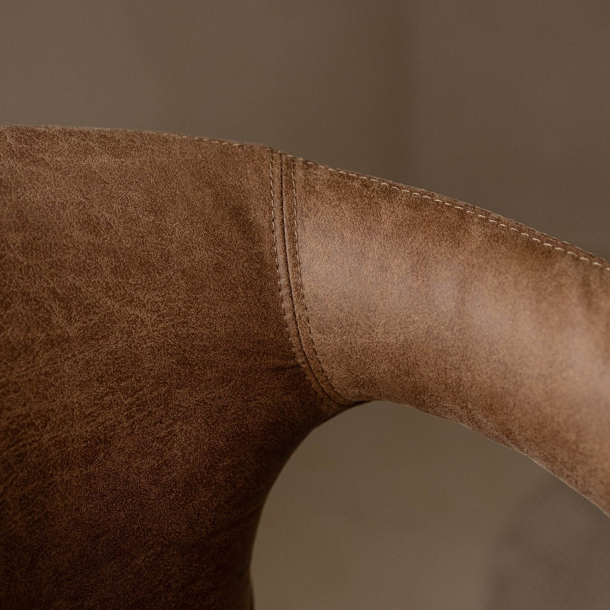 LH Home Naomi PU Brown Leather Dining Chair