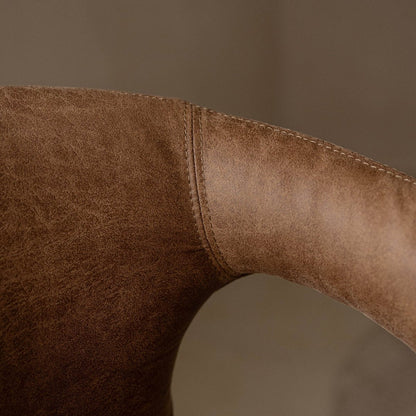 LH Home Naomi PU Brown Leather Dining Chair
