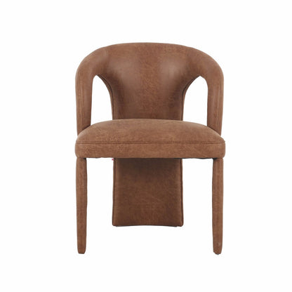 LH Home Naomi PU Brown Leather Dining Chair