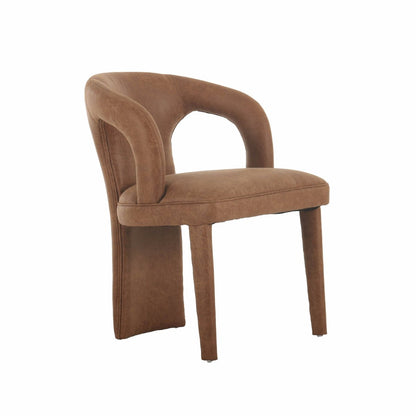 LH Home Naomi PU Brown Leather Dining Chair