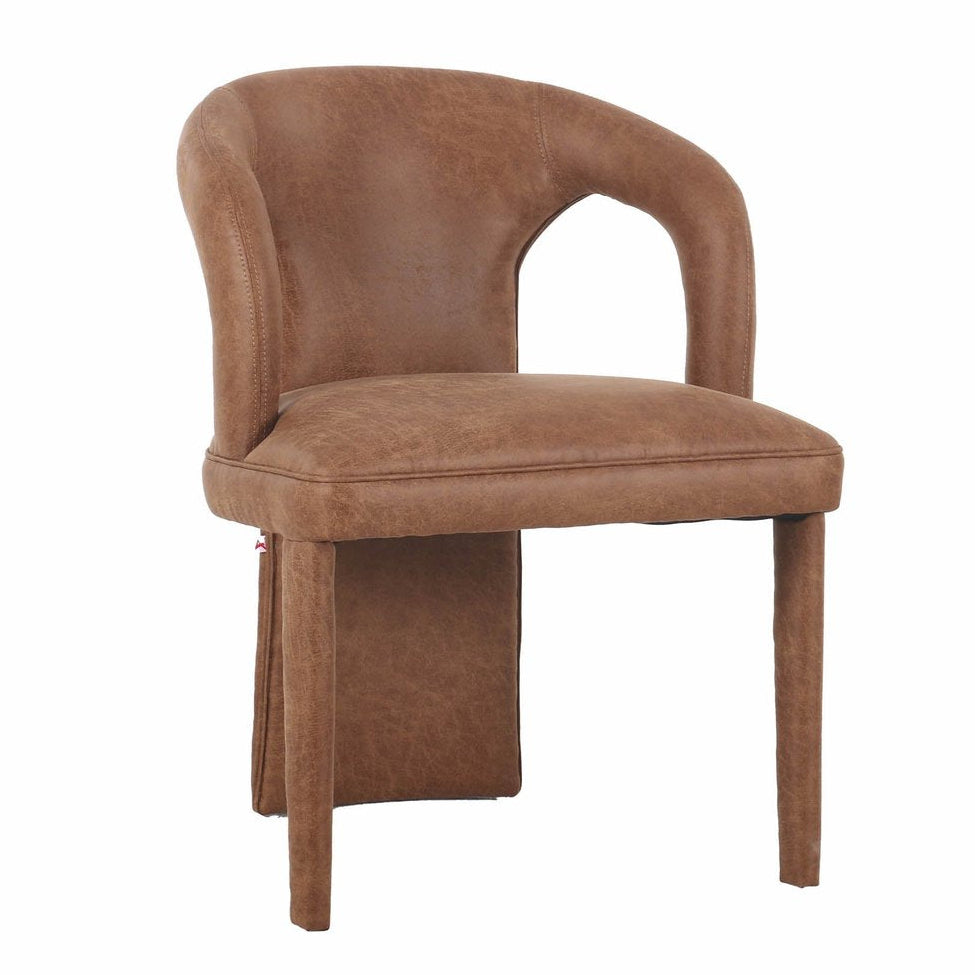 LH Home Naomi PU Brown Leather Dining Chair