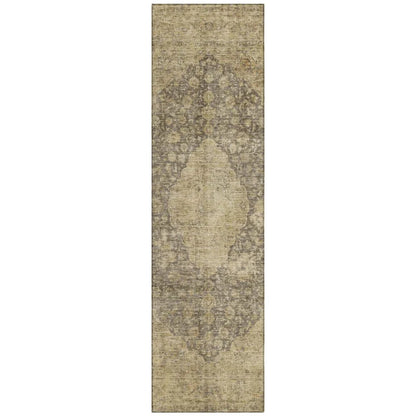 LOOMLAN Rugs Naraxa Brown Washable Indoor-Outdoor Rug