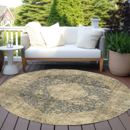 LOOMLAN Rugs Naraxa Gray Washable Indoor-Outdoor Rug