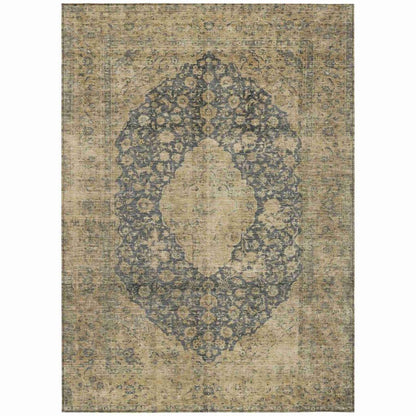LOOMLAN Rugs Naraxa Gray Washable Indoor-Outdoor Rug