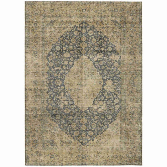 LOOMLAN Rugs Naraxa Gray Washable Indoor-Outdoor Rug