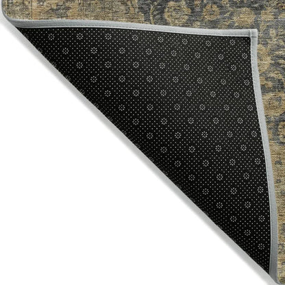 LOOMLAN Rugs Naraxa Gray Washable Indoor-Outdoor Rug