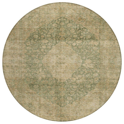LOOMLAN Rugs Naraxa Green Washable Indoor-Outdoor Rug