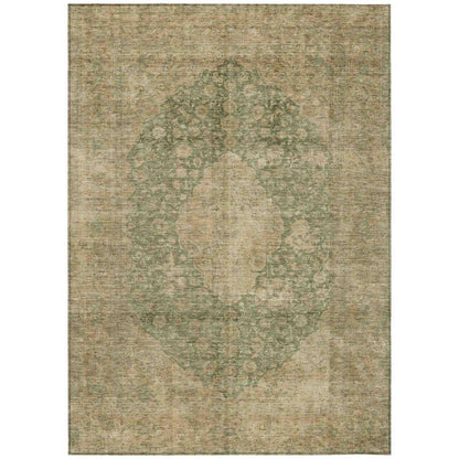 LOOMLAN Rugs Naraxa Green Washable Indoor-Outdoor Rug