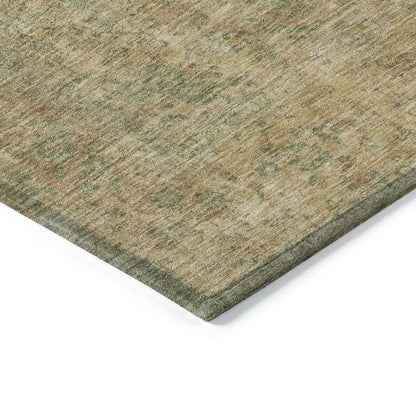 LOOMLAN Rugs Naraxa Green Washable Indoor-Outdoor Rug