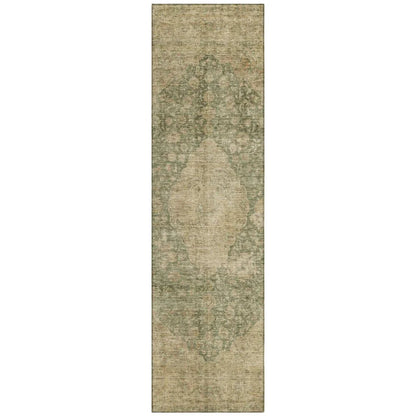 LOOMLAN Rugs Naraxa Green Washable Indoor-Outdoor Rug