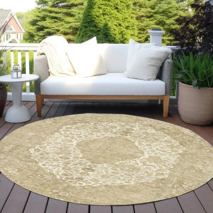 LOOMLAN Rugs Naraxa Ivory Washable Indoor-Outdoor Rug
