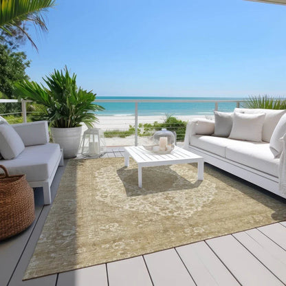 LOOMLAN Rugs Naraxa Ivory Washable Indoor-Outdoor Rug