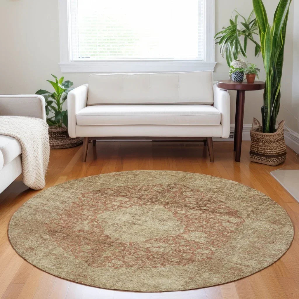 LOOMLAN Rugs Naraxa Orange Washable Indoor-Outdoor Rug