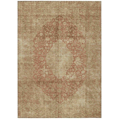 LOOMLAN Rugs Naraxa Orange Washable Indoor-Outdoor Rug