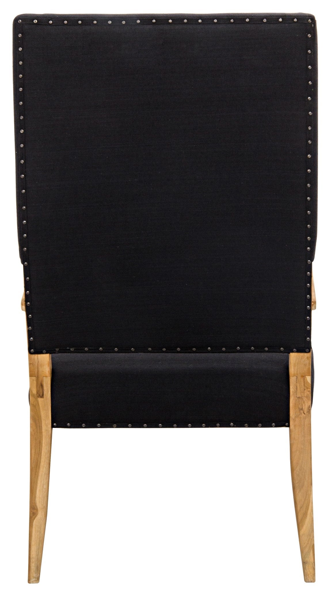 Narciso Teak Wood Chair With Black Woven Fabric-Club Chairs-Noir-Sideboards and Things