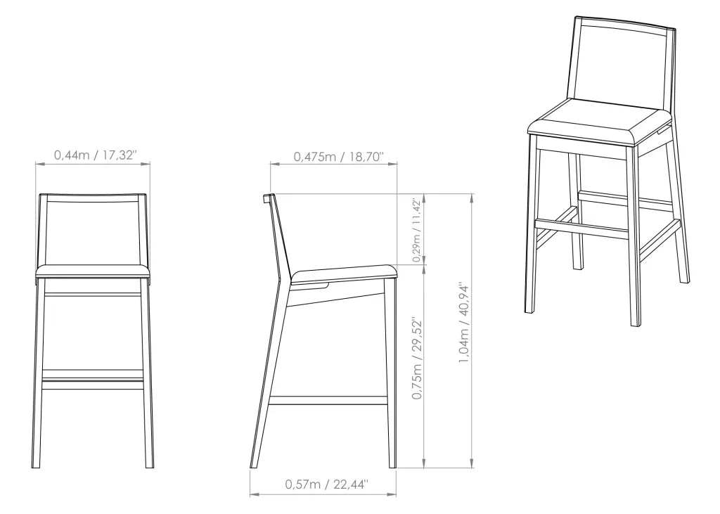 Urbia Nardia Woven Fabric Bar Stool