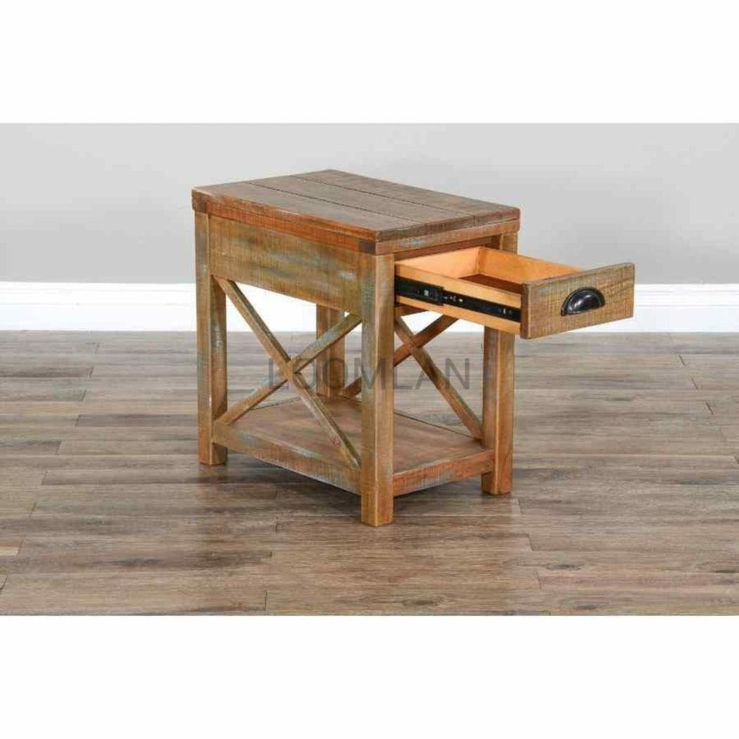 Narrow Wooden Durango Chairside Table Side Tables Sideboards and Things By Sunny D