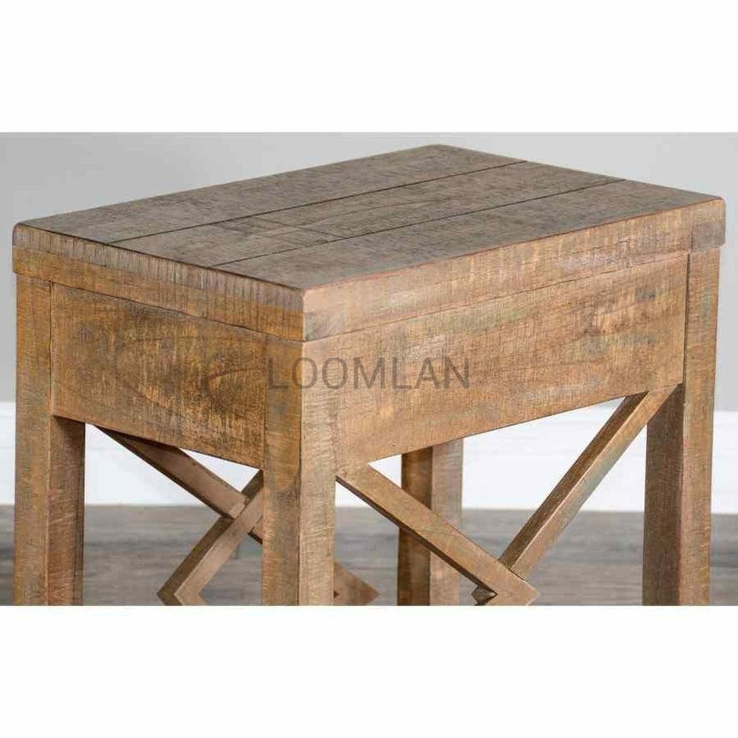 Narrow Wooden Durango Chairside Table Side Tables Sideboards and Things By Sunny D