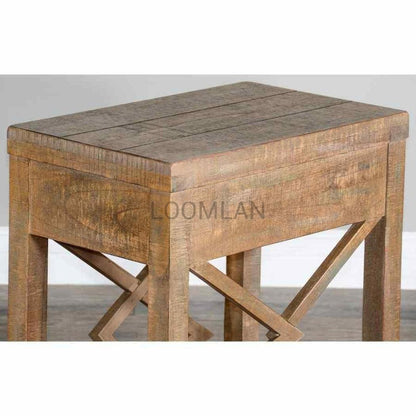 Narrow Wooden Durango Chairside Table Side Tables Sideboards and Things By Sunny D