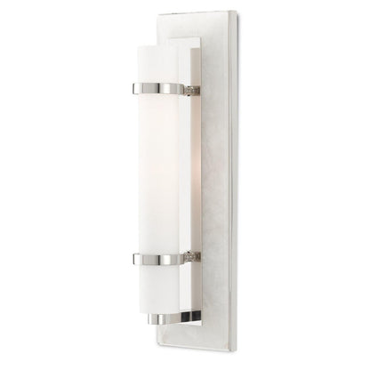 Natural Alabaster Opaque White Bruneau Nickel Wall Sconce Wall Sconces Sideboards and Things By Currey & Co