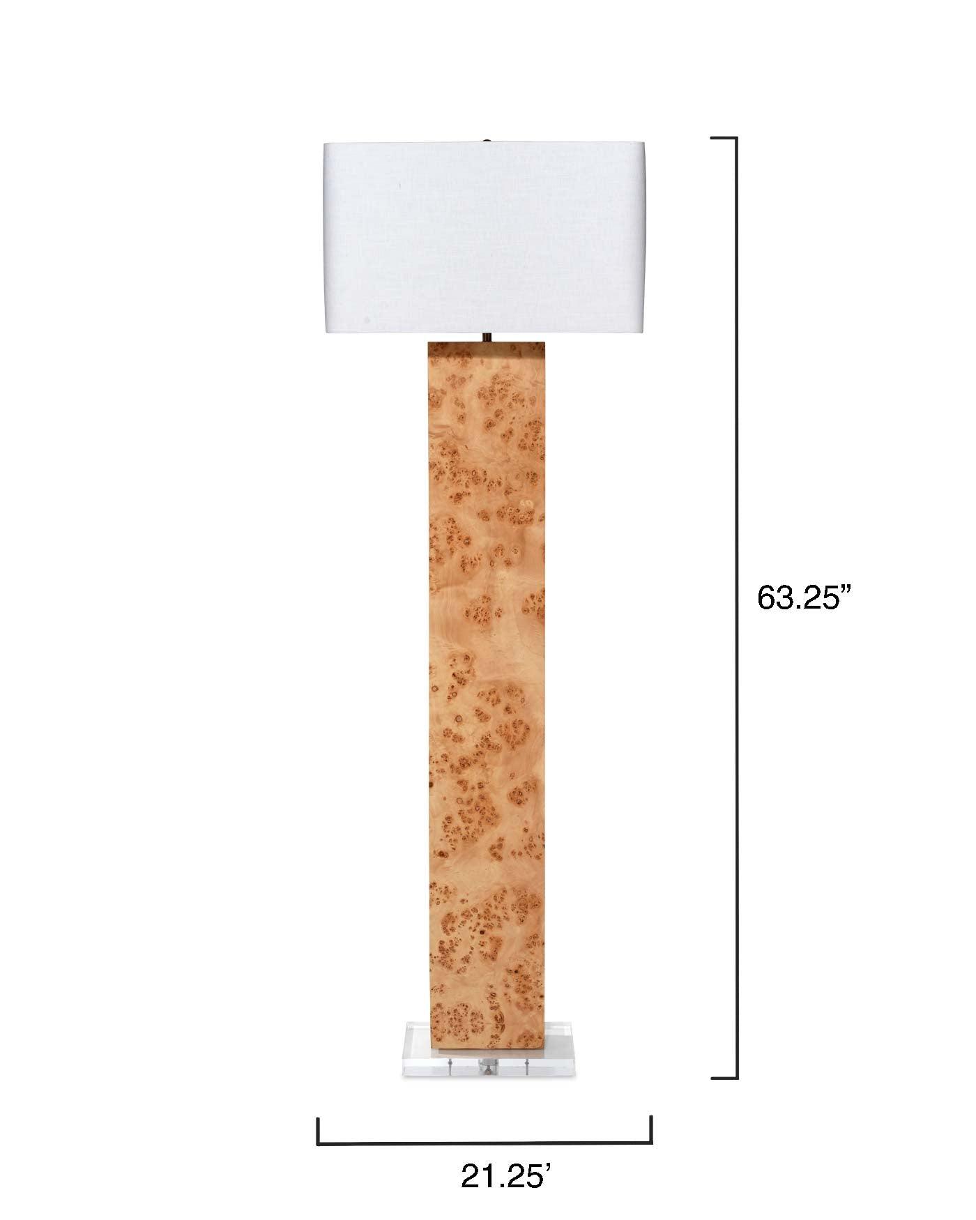 Natural Burl Wood 63" Parallel Floor Lamp Floor Lamps Sideboards and Things By Jamie Young