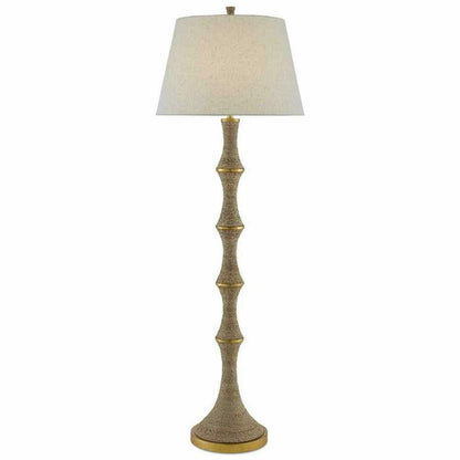 Natural Dark Gold Leaf Bourgeon Floor Lamp Floor Lamps Sideboards and Things By Currey & Co