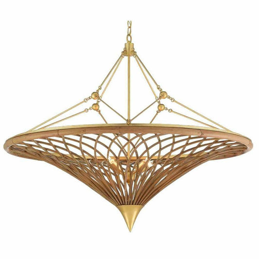 Natural Gold Leaf Gaborone Chandelier Chandeliers Sideboards and Things By Currey & Co